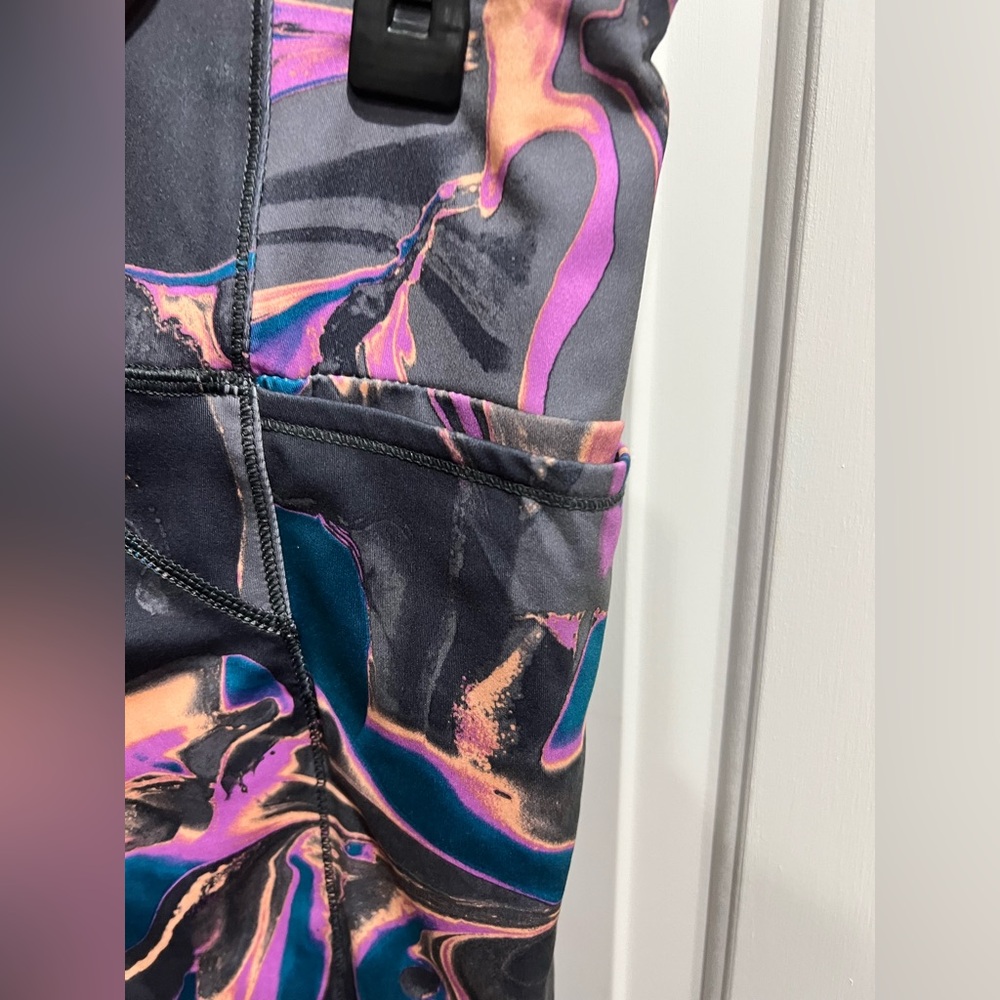 Avia leggings workout leggings pants XL 16-18 pink grey blue - Picture 5 of 8